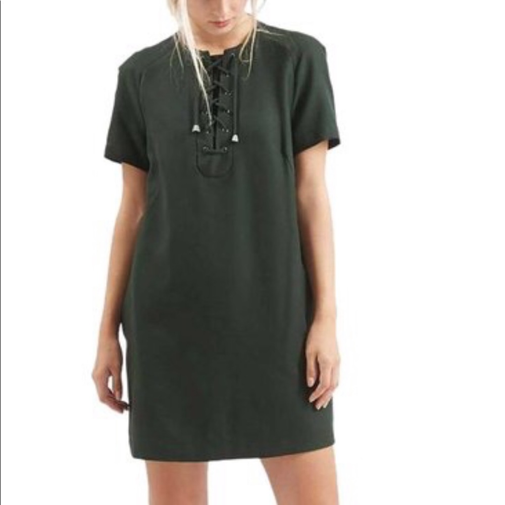 Topshop Dark Green Dress